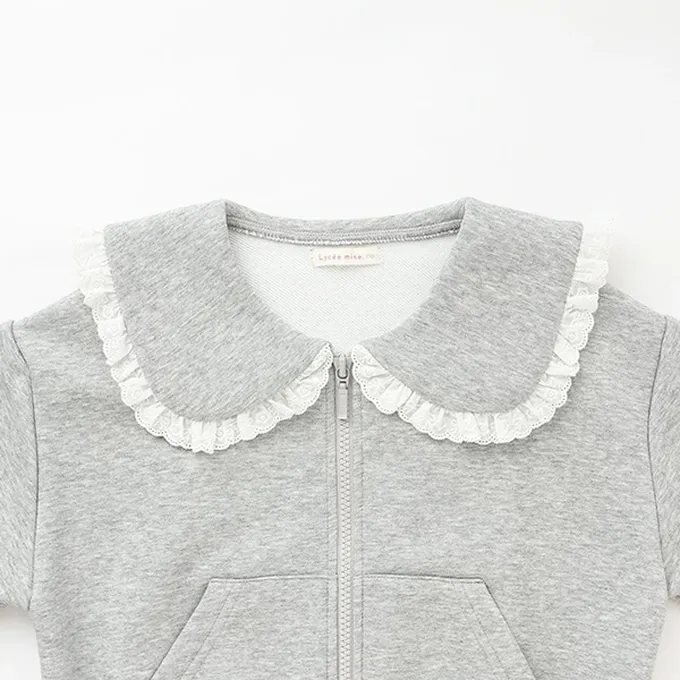 日本 Lycee mine - 可愛水手領荷葉邊外套-粉紅