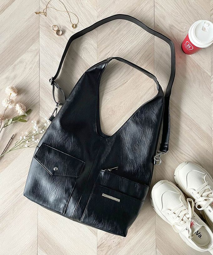 日本 Classical Elf - 俐落酷感大容量2way造型側背包-黑