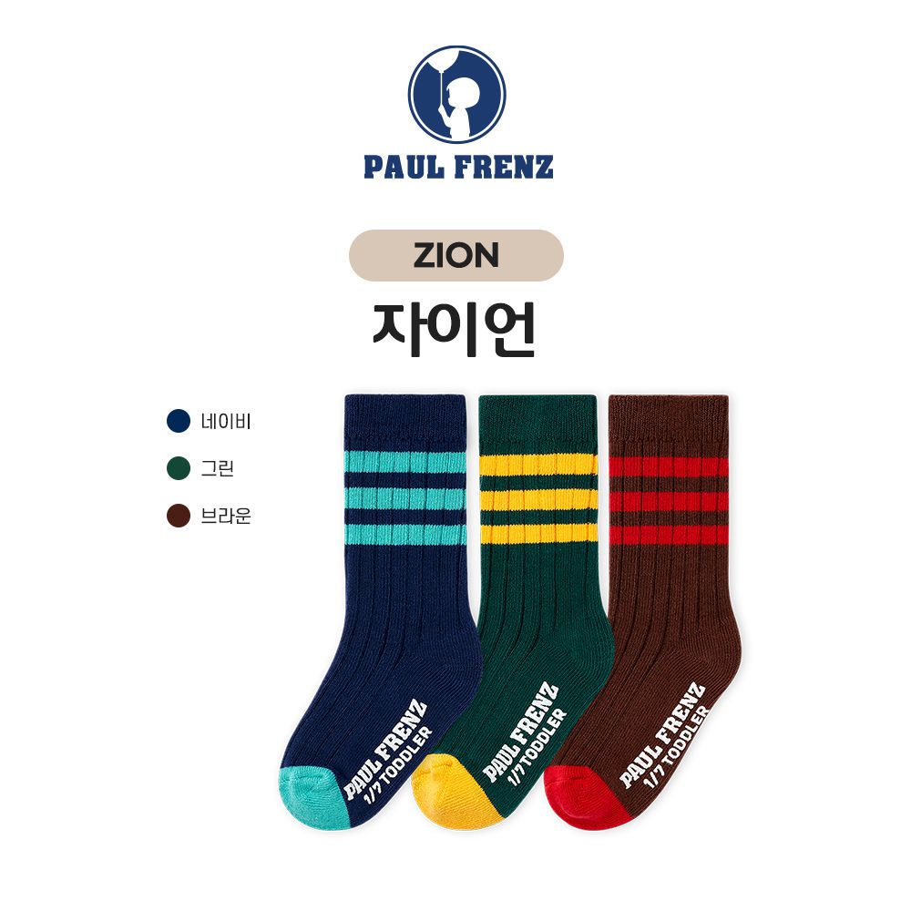 韓國 PAUL FRENZ - (3入組)韓製彈力中長筒襪-ZION