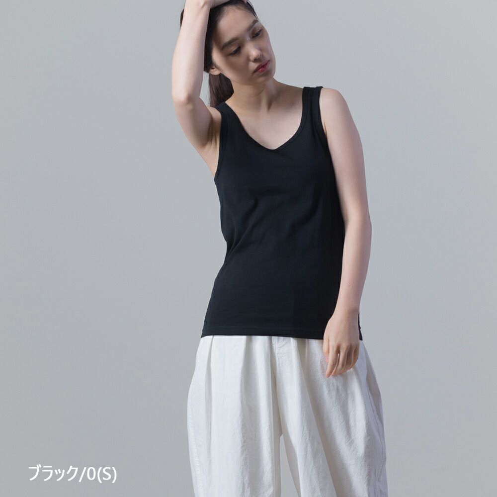 日本 OMNES - 棉混透氣彈性無袖背心/內搭-白