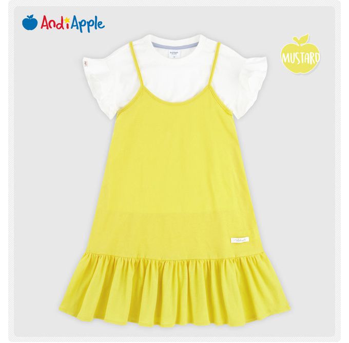 韓國 AndiApple - 兩件式細肩帶連身洋裝套裝-海軍藍