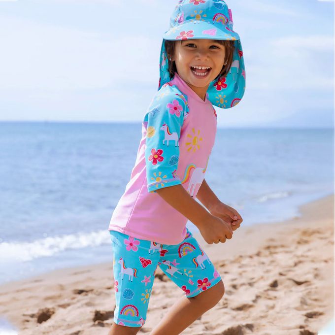 英國 JoJo Maman BeBe - 嬰幼兒/兒童兩件式防曬泳裝-童話世界