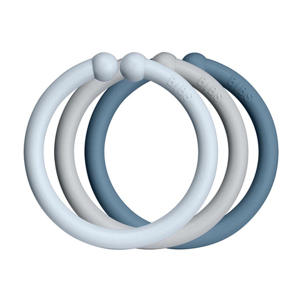 丹麥BIBS - Loops萬用扣環-藍灰色系-12入