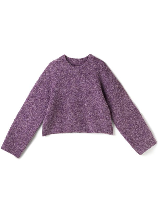 日本 GRL - 羊毛混柔軟短版毛衣-葡萄紫 (F)