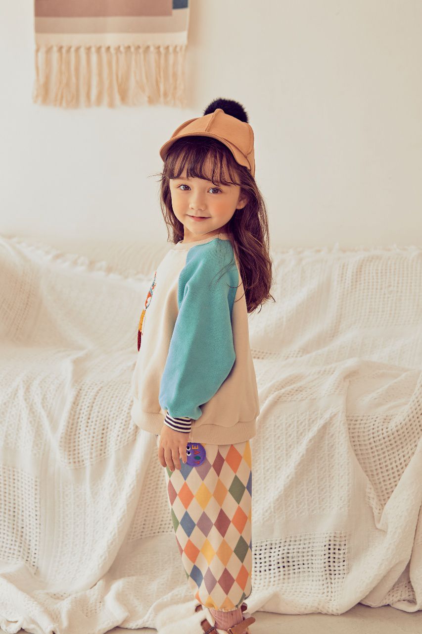 韓國 Mimico - (裏起毛)立體狐狸拼接色T