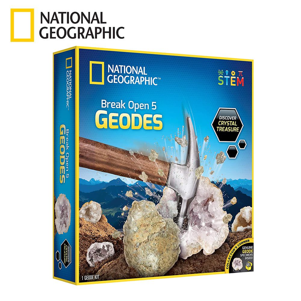 NATIONAL GEOGRAPHIC - 國家地理頻道 發現水晶寶藏(敲開原石發現水晶)-5入原石