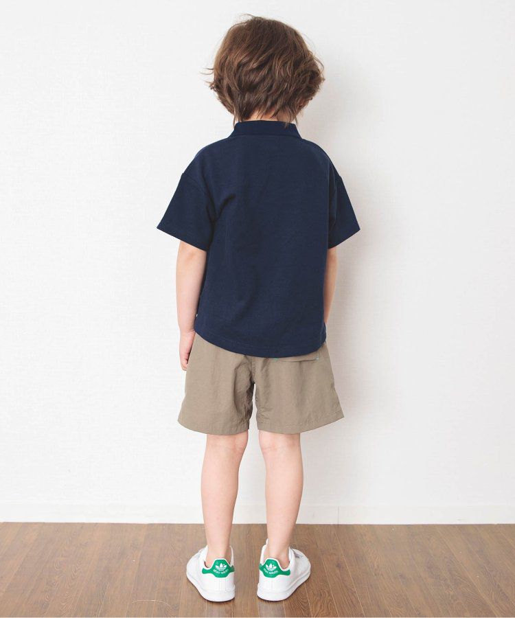 日本 BREEZE - 童趣動物刺繡短袖POLO衫-滑板鴨-深藍