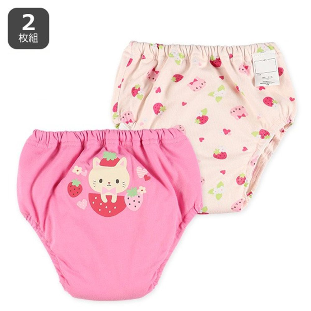 六層分離式學習褲(2件組)-草莓貓咪-桃紅系