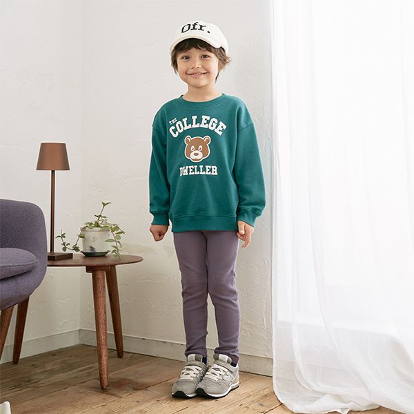 日本 b-ROOM - [推薦]不易起毛球長袖上衣-恐龍-炭灰