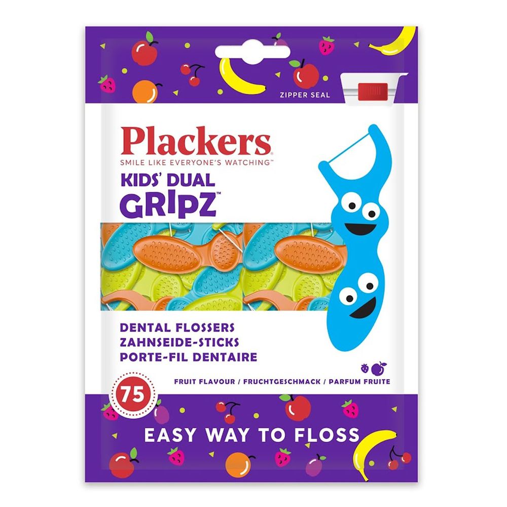 美國 Plackers 派樂絲 - 兒童果香含氟牙線棒-75入