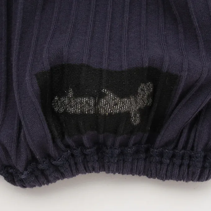 日本 Lycee mine - 方領羅紋可愛刺繡泡泡短袖上衣-愛心-粉紅