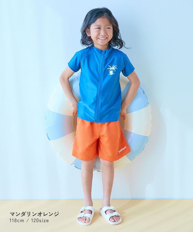 日本 devirock - 抗UV 水陸兩穿舒適鬆緊短褲-（腰圍可調整）-藍紫