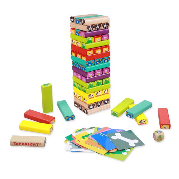 世一文化 - 動物疊疊樂-木製遊戲組