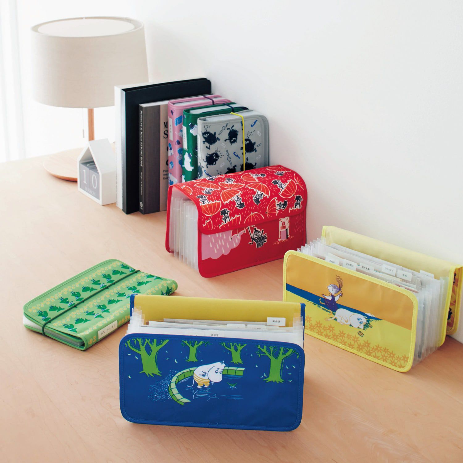 日本千趣會 - moomin多夾層風琴式文件夾(小型文件)-紅 (約25.5x15x2.5cm)