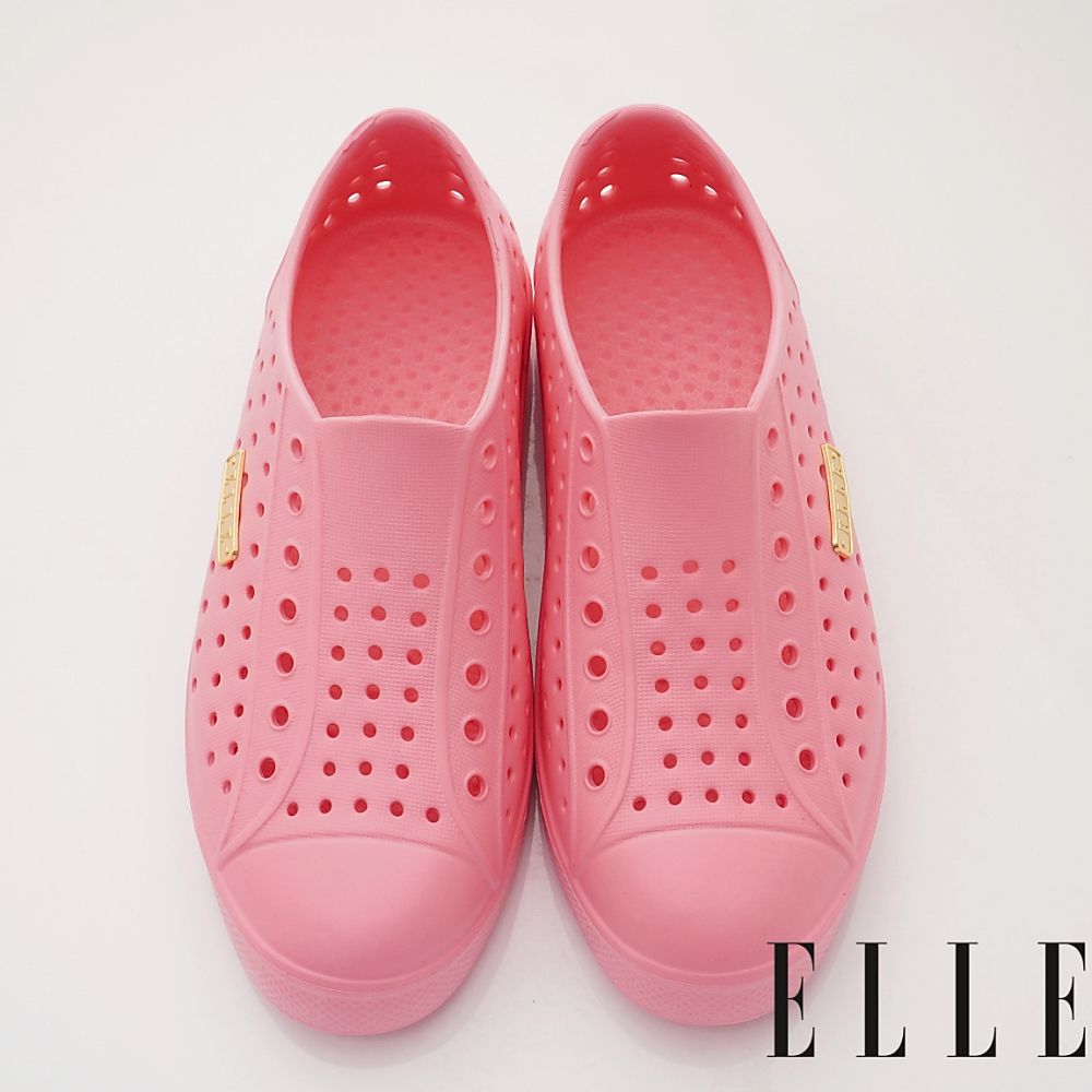 ELLE - 台灣製洞洞輕便鞋(中大童段)-休閒鞋-粉