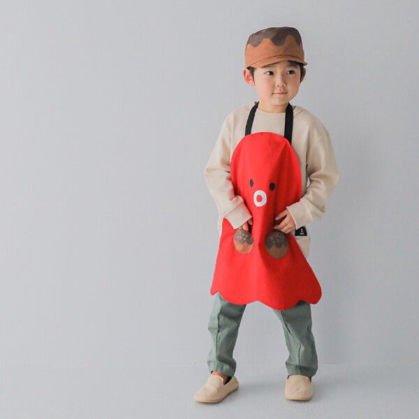 日本 Baby Room - 俏皮紅色章魚燒圍裙 (100cm-120cm)