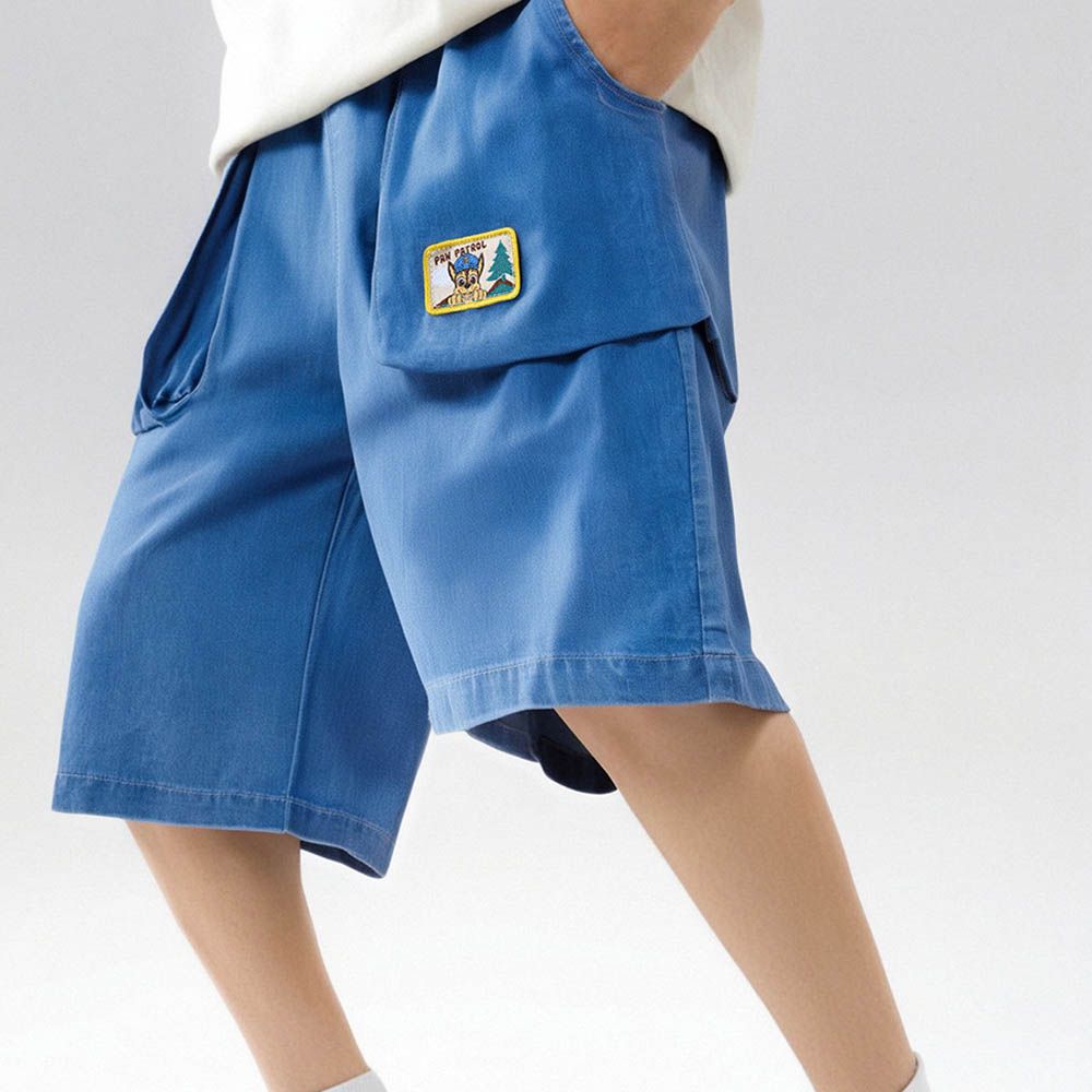 卡通汪汪隊天絲牛仔七分褲-深藍