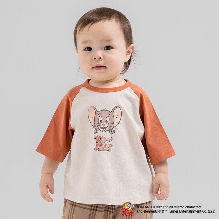 日本 Chil2 - 傑利鼠聯名 印花短袖上衣-奶油x薄荷綠