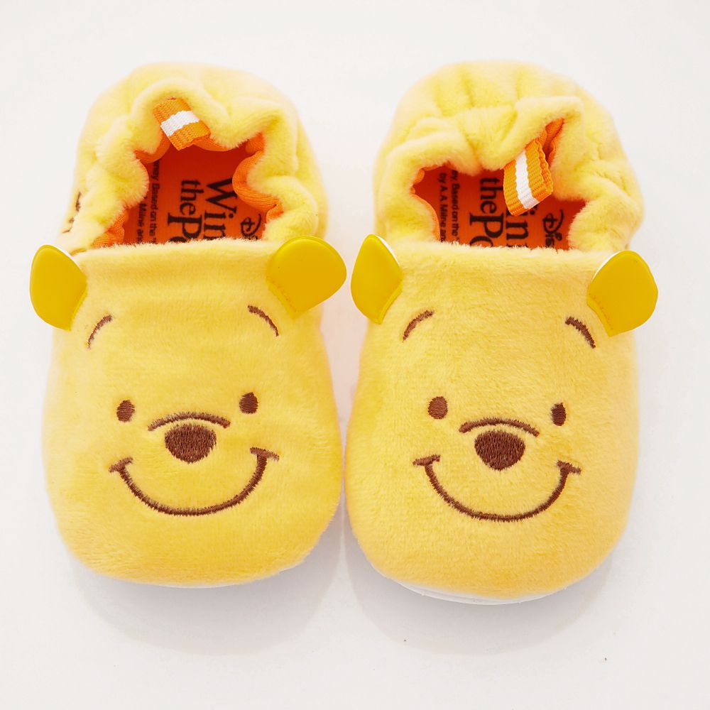 Disney - 迪士尼童鞋-維尼電繡絨毛學步鞋款 (寶寶段)-黃