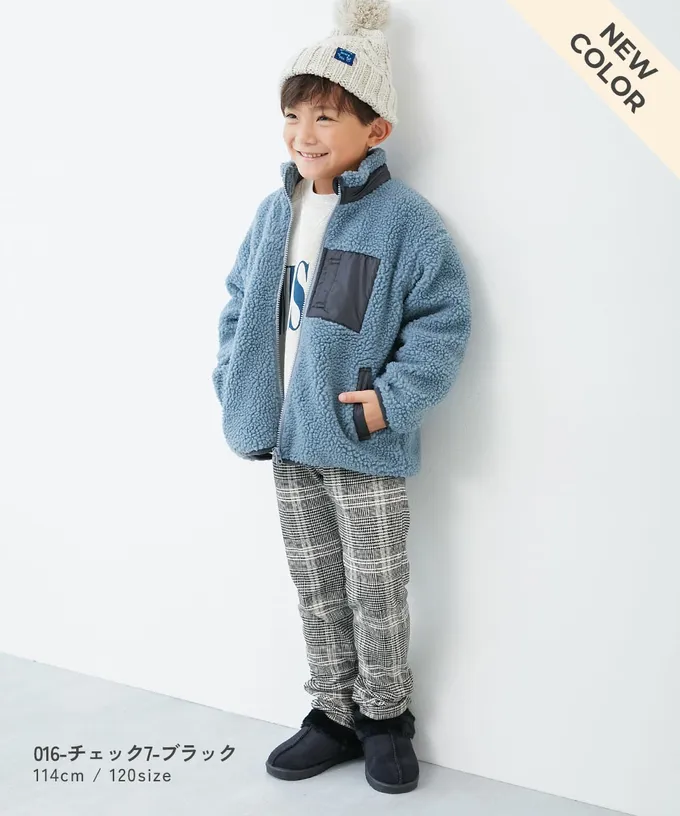 日本 devirock - RICH WARM 保暖裏毛合身長褲-格紋-灰