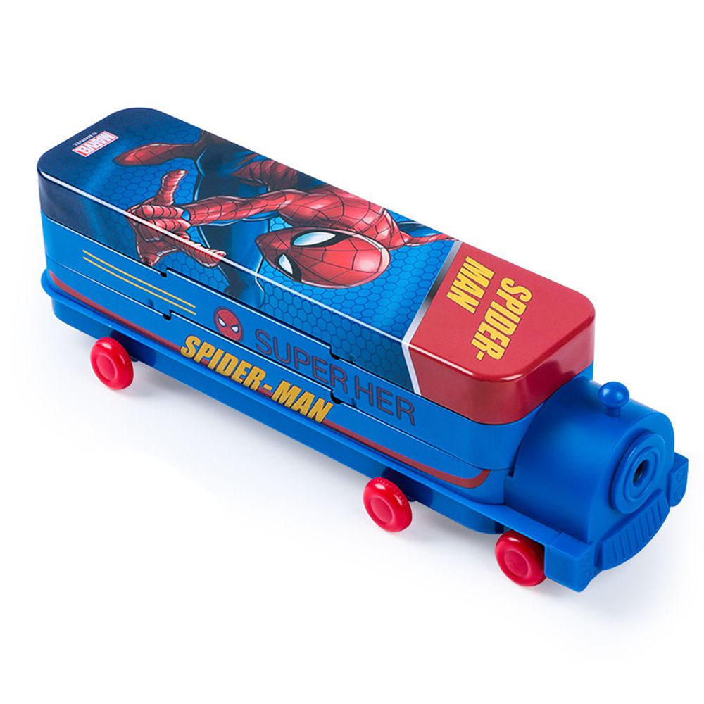 立體雙層火車鉛筆盒-卡通人物蜘蛛人