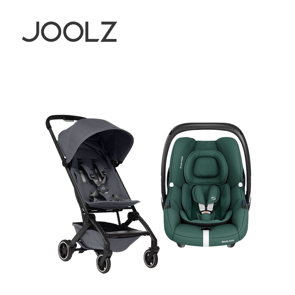 荷蘭 Aer+空氣旅行嬰兒推車+MAXI-COSI 荷蘭 CabrioFix-i-Size (Tinca) 新生兒提籃(0-18m)+結合器-推車(寶石灰)+提籃(深碧綠)