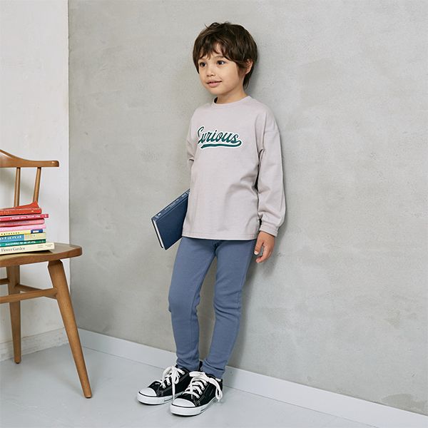 日本 b-ROOM - 定番標語百搭長袖上衣-象牙白