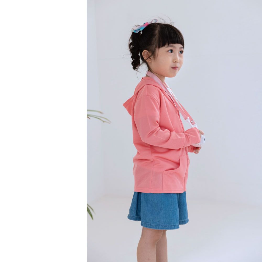 貝柔 Peilou - 3M高透氣抗UV防曬連帽外套_兒童-粉橘