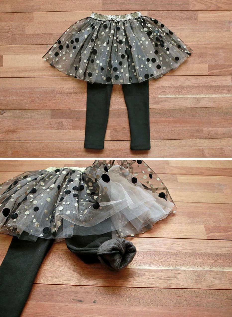 韓國 PuellaFLO - 大小波點網紗褲裙-黑