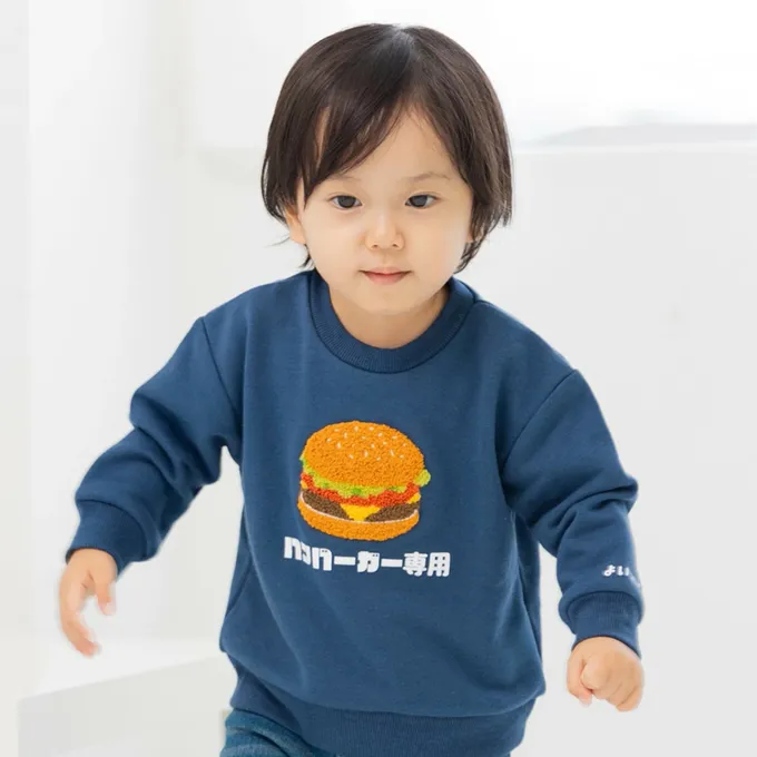 日本 Chil2 - 食物立體刺繡長袖上衣-拉麵-卡其杏