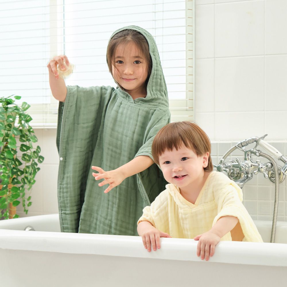 棉之境 6層連帽斗篷-S/M/L/XL-黃色