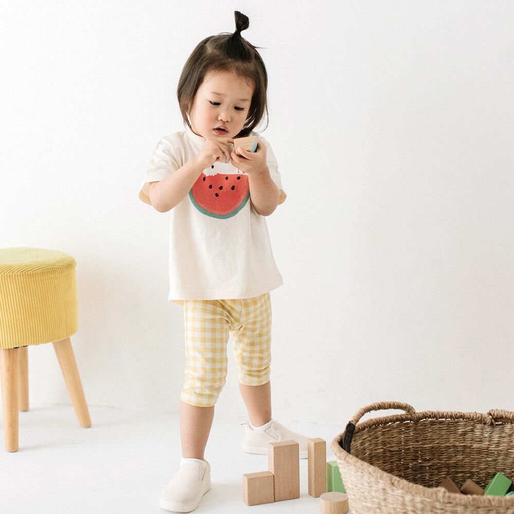 日本 ma lalumiere store - 百搭印花圓領短袖上衣-瓢蟲-淺綠