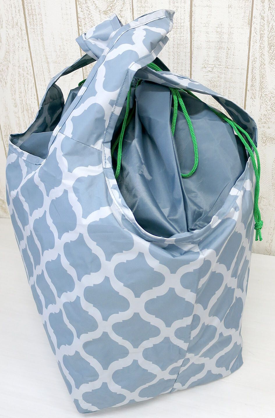 日本代購 - 超大容量保冷購物袋(可折疊收納)-英文線條-石英粉-24L/耐重15kg