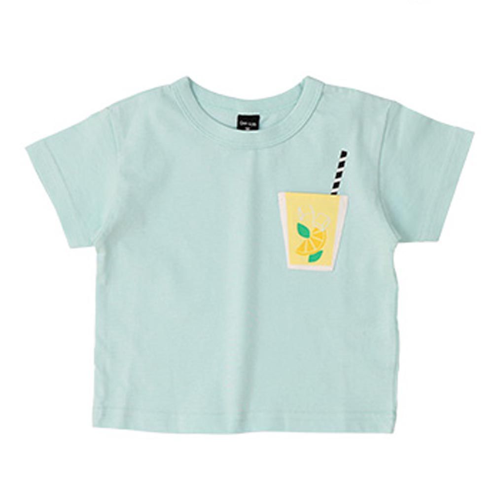 日本 ZOOLAND - 純棉小口袋短袖上衣-檸檬果汁-薄荷綠