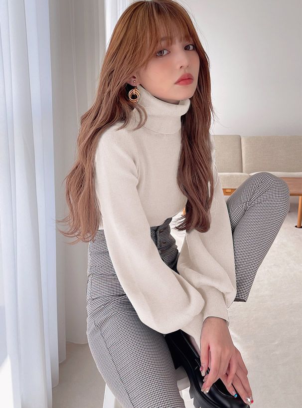 日本 GRL - 後蝴蝶結美型細針織上衣-淺灰藍