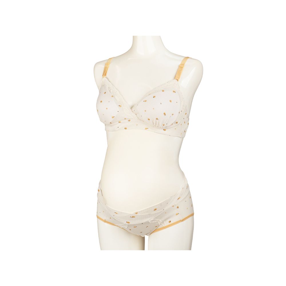 哺乳內衣&內褲組-象牙白色