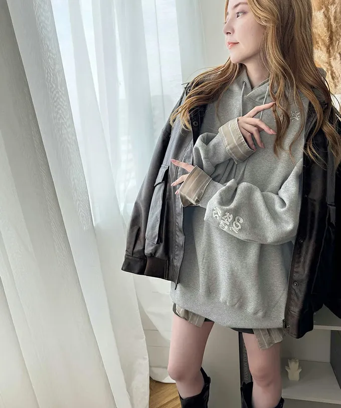 日本 Classical Elf - Java 刺繡logo寬鬆版型帽T-海軍藍