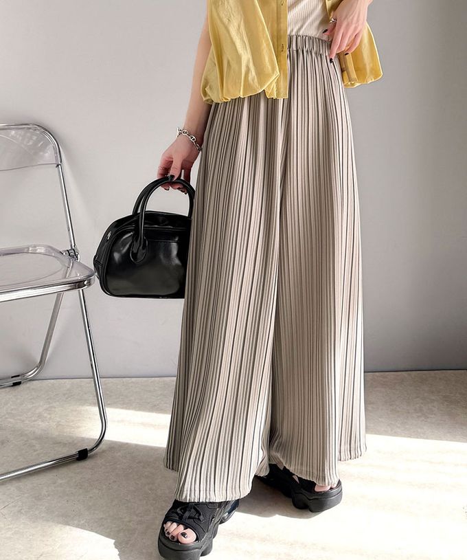 日本 Classical Elf - 羅紋長腿線條感率性寬褲-(下襬抽繩)-淺灰杏