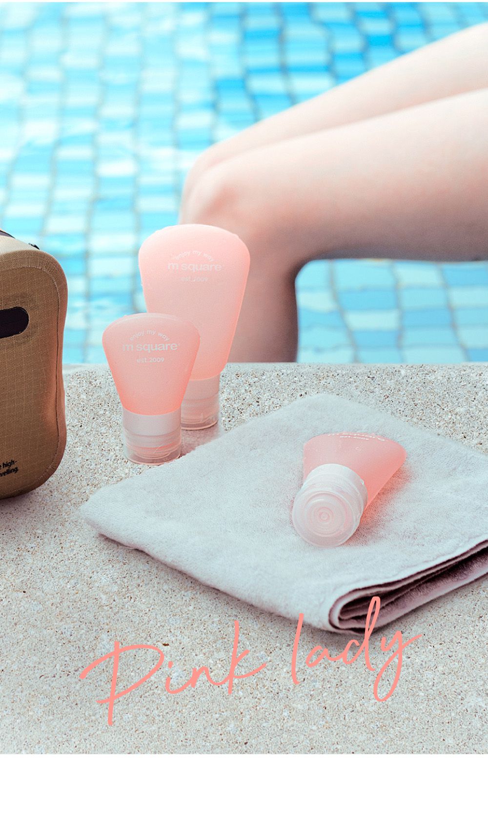 M Square - 旅行便攜分裝瓶(S、M、L組合)-淺粉色