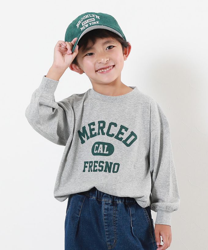 日本 devirock - 100%棉 定番印花長袖上衣-NEW YORK-寶藍