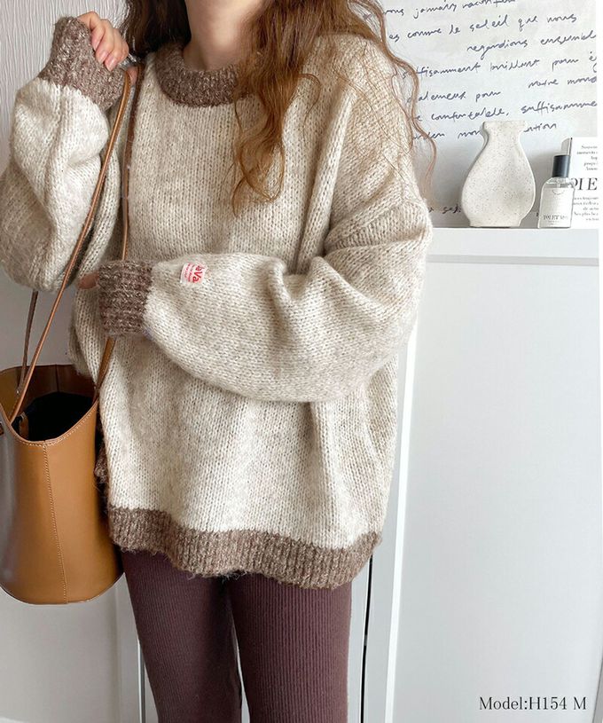 日本 Classical Elf - Java 前後穿2Way粗編針織上衣-可可