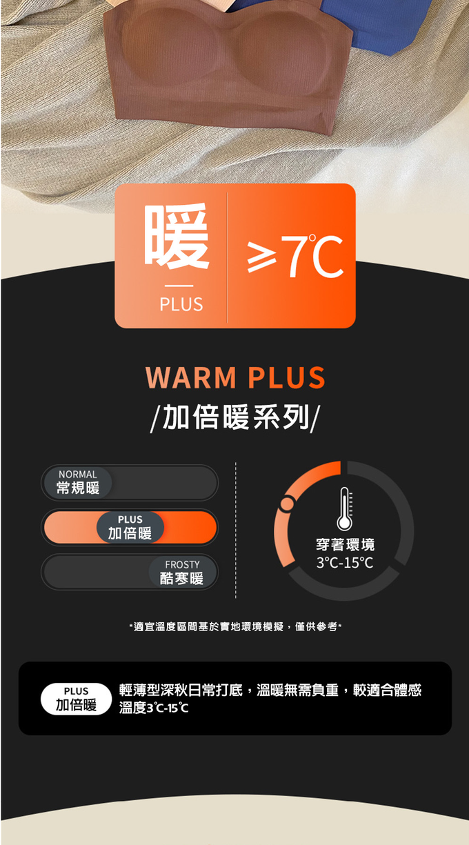 香茉 CHANMODE - 秋冬暖寶寶發熱文胸背心式減壓舒適內衣固定杯絨料內衣-咖啡