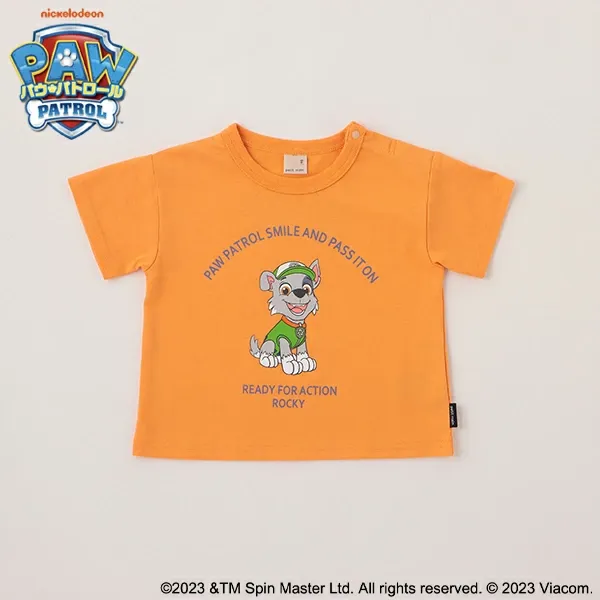 日本 petit main - 汪汪隊聯名 印花短袖上衣-毛毛-卡其