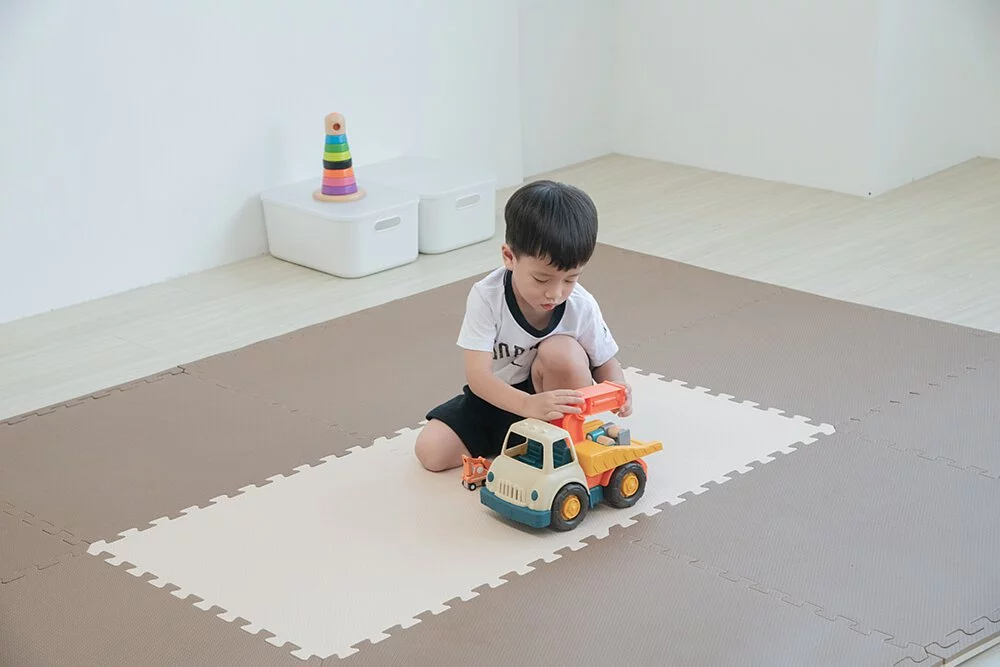 Pato.Pato - Hipopo方塊遊樂圍欄+雙色地墊安心組-可可&奶茶-圍欄6入(L型x4+I型x2)＋60x60x2cm地墊6片(附贈邊條x12)