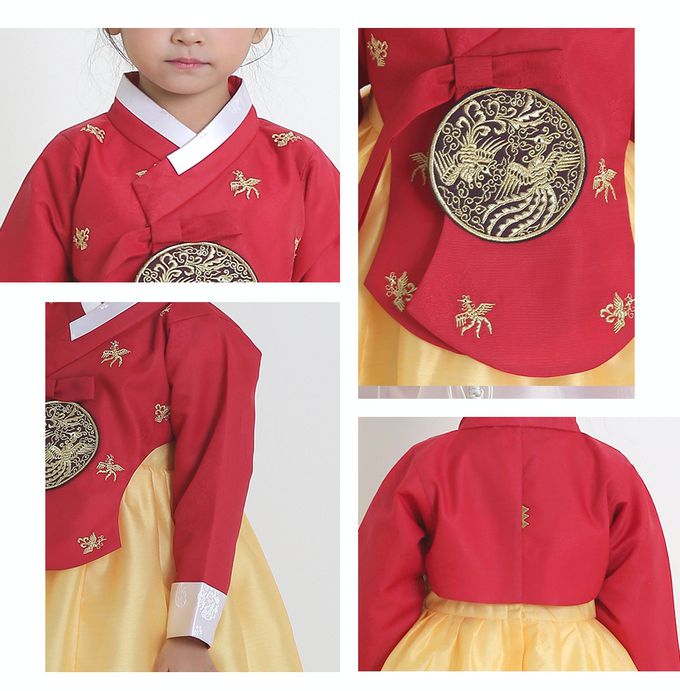 韓國 yedam - 女寶韓服-PREMIUM-紅X黃