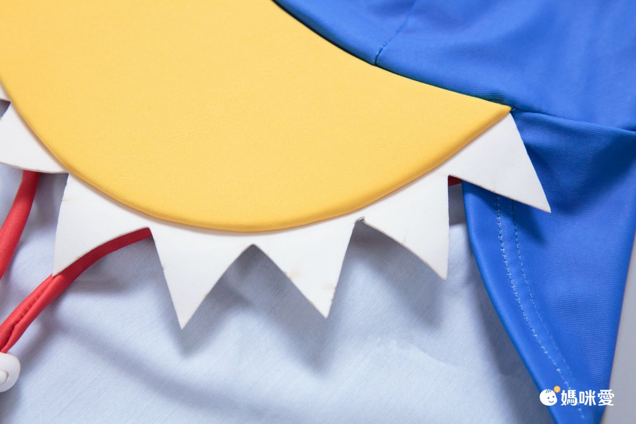 男寶長袖泳裝套裝(附帽子)-快樂恐龍-紅+白+藍