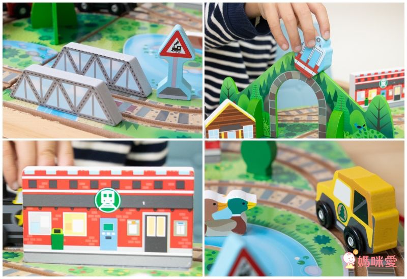 Amazon五星【美國瑪莉莎】超大交通遊戲地墊、木製軌道車車玩具