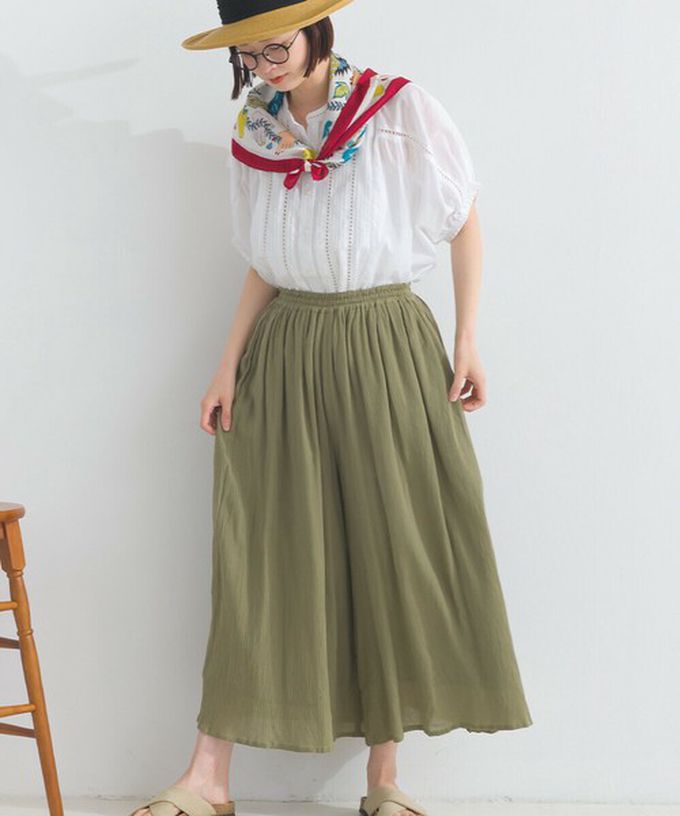 日本 Lupilien - 100%印度棉 輕盈飄逸寬褲-炭灰