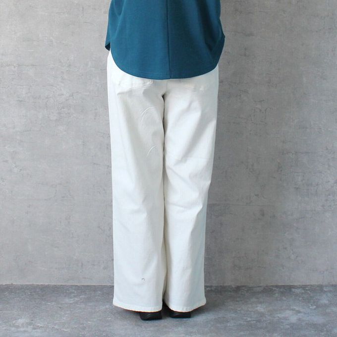 日本女裝代購 - Coolish 接觸涼感舒適快乾丹寧寬褲-海軍藍