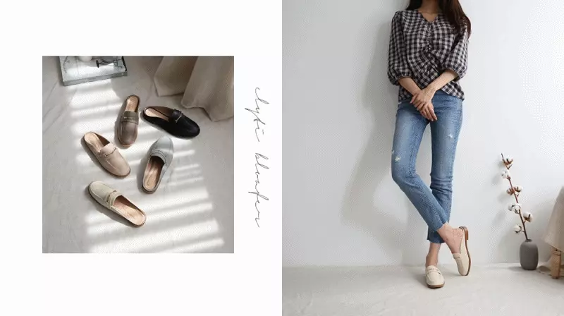 韓國 Dangolunni - 一字麂皮穆勒鞋-灰